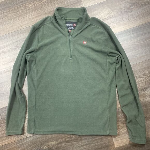 Avalanche High Neck Tight Knit 1/4 Zip Pullover Green Sweater Adult Size Small - Picture 1 of 6